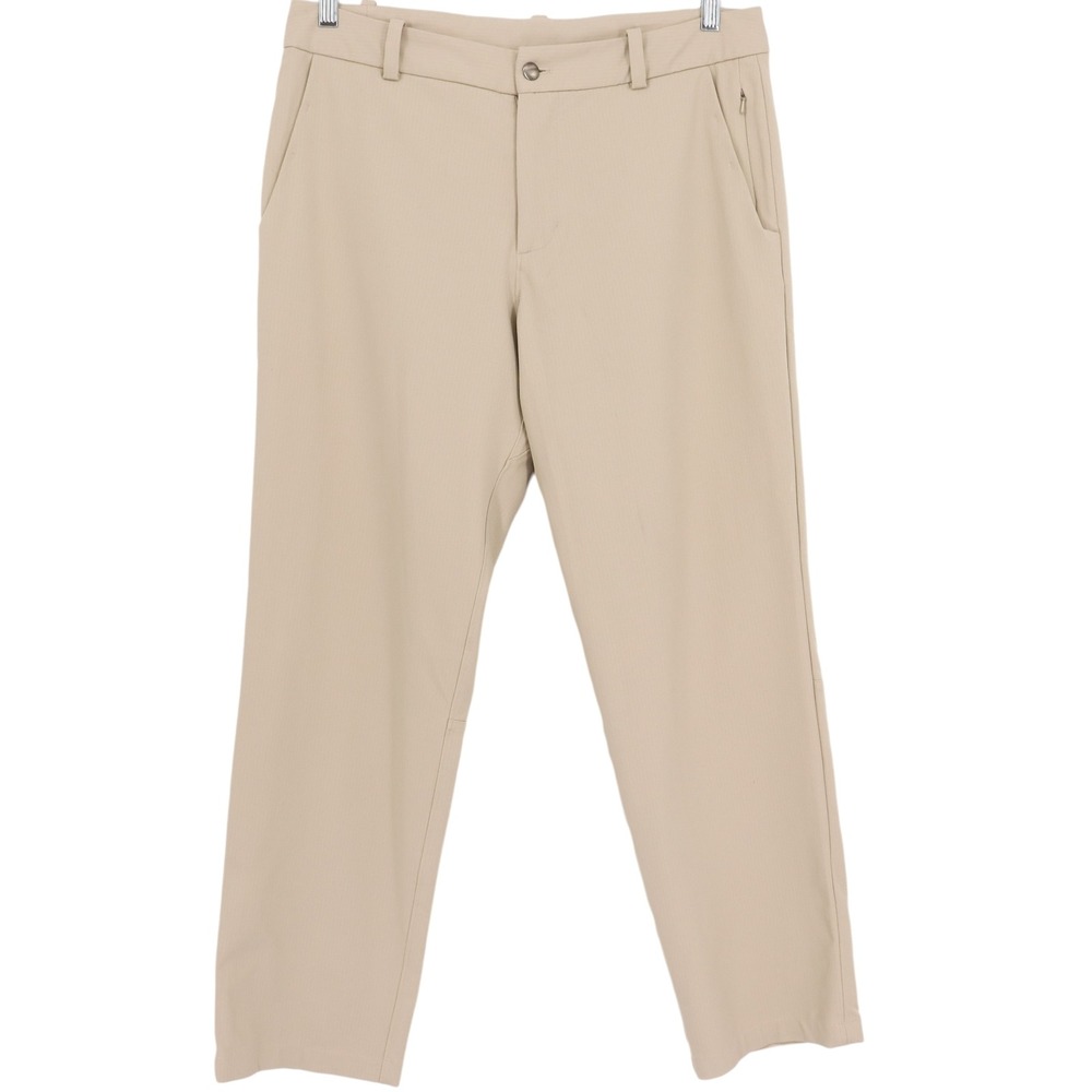 Lululemon Mens Pants Size 36 Khaki Tan Slim Fit Technical Casual Trousers